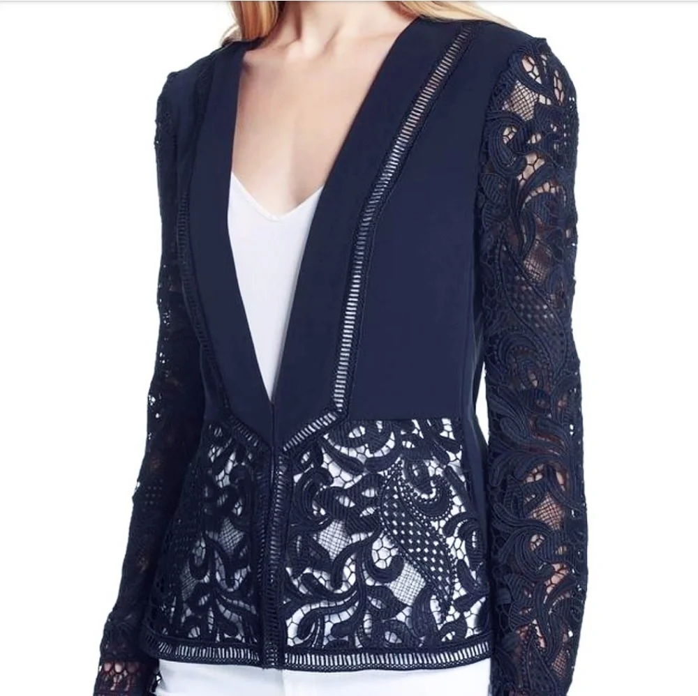 🍒NWOT🍒 TED BAKER LUX NAVY CARDI BLAZER - Picture 5 of 9